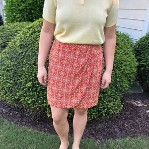 Vintage red printed wrap skirt